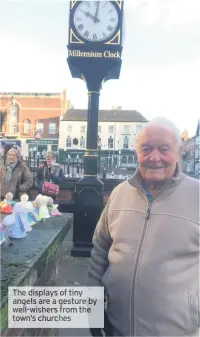  ??  ?? The displays of tiny angels are a gesture by well-wishers from the town’s churches