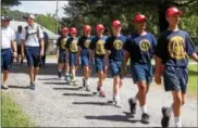  ?? REBECCA BLANCHARD — DIGITAL FIRST MEDIA ?? Cadets march in platoon formations wherever they go.