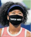  ?? FRANK FRANKLIN II/AP-7/9/2020 ?? Luta. Naomi lembra vítimas do racismo na máscara