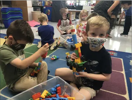  ?? SUBMITTED PHOTOS ?? Pre-k students in Mrs. Sullivan’s class expressed their creativity with building blocks.