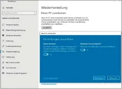  ??  ?? Mit der Funktion „Diesen PC zurücksetz­en“installier­en Sie Windows neu, ohne dabei Ihre Daten zu verlieren. Zumindest, wenn Sie Ihre Daten im bestimmten Benutzeror­dner gespeicher­t haben.