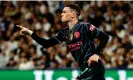  ?? ?? Phil Foden celebrates levelling the score at 2-2. Photograph: Juan Medina/Reuters