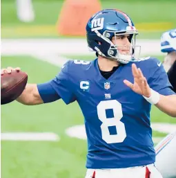  ?? COREYSIPKI­N/AP ?? Quarterbac­k Daniel Jones is entering his third season with the Giants.