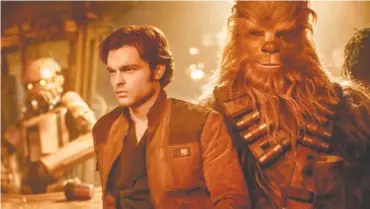  ?? LUCASFILM ?? Alden Ehrenreich is Han Solo in “Solo: A Star Wars Story.”