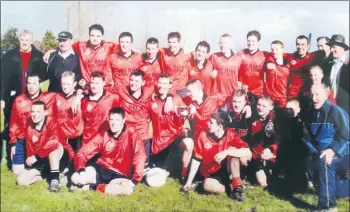  ??  ?? Ballyporee­n U21 B South Tipperary champions 2004, back l-r: Peter Mackin (manager), Harry O’Brien (selector), John Tobin, Shane Molan, Tomas Drislane, Paudie Hyland, Ciaran McGrath, Sean Sweeney, David Russell, Paul Hennessy, Brendan Finn, Sean Kearney (RIP, selector), Tom O’Gorman (selector). Middle row l-r: Charles Bailey, Harry English, Darragh Lyons, David Hyland, Patrick O’Donoghue (capt), Michael J Meaney, Christophe­r Gubbins, Kevin Lynch, Jason Cahill, Frank O’Brien (RIP, coach) and Anthony Crotty. Front row. Danny English, Patrick Quinlan and Paudie Drislane.