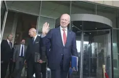  ?? — AFP ?? UN envoy to Syria Staffan de Mistura leaves a hotel in Damascus on Wednesday.