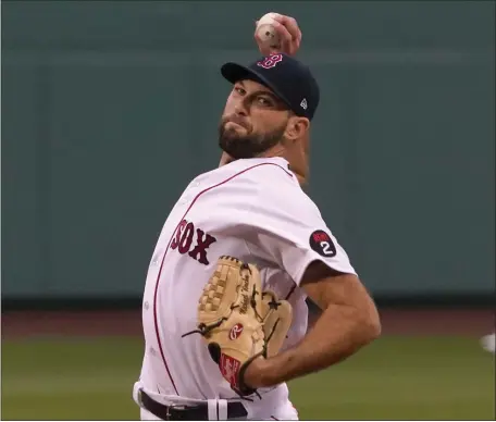  ?? AP ?? GOING STRONG: Red Sox starter Michael Wacha throws during the first inning against the Los Angeles Angels at Fenway Park on Tuesday night.