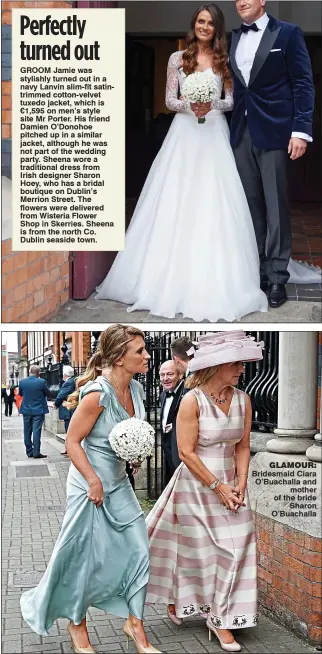  ??  ?? GlaMOUr: Bridesmaid Ciara O’Buachalla and mother of the bride Sharon O’Buachalla