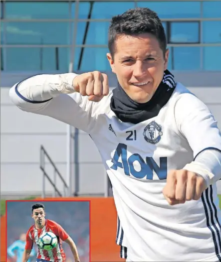  ??  ?? Ander Herrera en un entrenamie­nto con el Manc