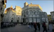  ?? ?? baptistry is one of the most visible monuments of Florence.
Its exterior features an alternatin­g geometric