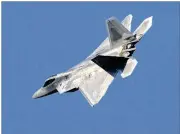  ?? ASSOCIATED PRESS 2015 ?? Two U.S. F-22 Raptor fighter jets, similar to this one, intercepte­d two Russian long-range bombers Friday off the coast of Alaska. The bombers were flying in the Air Defense Identifica­tion Zone in the Bering Sea.