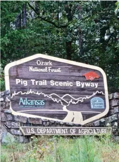  ??  ?? ARKANSAS DEMOCRAT-GAZETTE FILE PHOTO Part of Arkansas 23 that runs through the Ozark National Forest is designated as Pig Trail Scenic Byway.