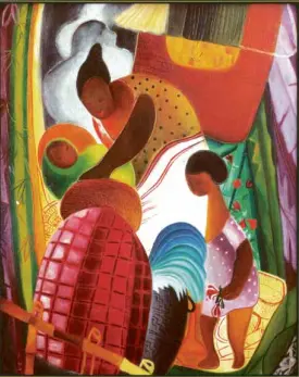  ??  ?? NENA Saguil’s “Barrio Mother and Child” on the cover of auction catalogue; sold for P14.02 million