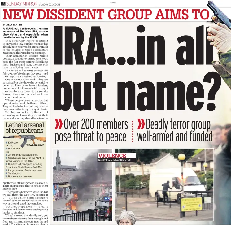  ??  ?? VIOLENCE New IRA were behind Derry riots