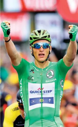  ?? FOTO EFE ?? Tras su triunfo ayer, Kittel es el corredor alemán con más victorias de etapa en la historia del Tour, 13, por 12 de Erik Zabel.