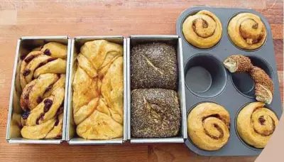  ?? Pictures by mahzir mat isa ?? Brioche sugar-topped, lemon-glazed, organic cinnamon, and ginger rolls; also with organic chia seed.