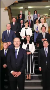  ?? Minister Foley (centre) with Taoiseach Micheál Martin and Cabinet colleagues in Dublin Castle ??