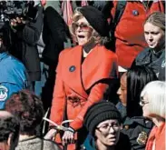  ?? OLIVIER DOULIERY/GETTY-AFP ?? Actress and activist Jane Fonda is arrested Friday outside the U.S. Capitol during a climate change protest.