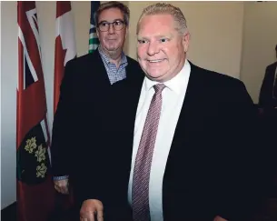  ?? JUSTIN TANG THE CANADIAN PRESS ?? Ontario Premier Doug Ford in Ottawa last year. A recent poll has the Ontario Liberals at 33 per cent, Tories at 29 per cent, the New Democrats at 27 per cent, and Greens at nine per cent.