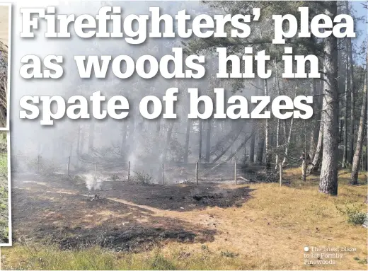  ??  ?? The latest blaze to hit Formby Pinewoods