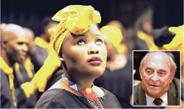  ??  ?? CELEBRATIO­N: The Hout Bay Ingoma Choir will perform for Struggle hero Denis Goldberg (inset) at a fund-raising event.