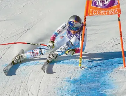  ?? PHOTO: CHRISTOPHE PALLOT/AGENCE ZOOM ?? American Lindsey Vonn competes during the Audi FIS Alpine Ski World Cup women’s downhill in Italy in January.