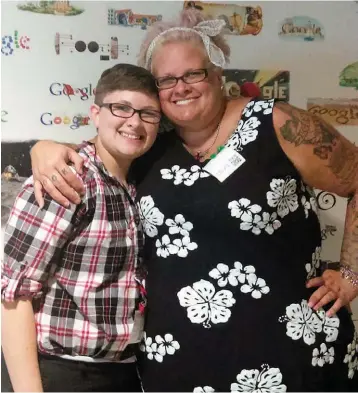  ??  ?? Nashville, Georgia teen Mars Hallman (l) was honored at GLSEN’s 2015 Respect Awards. Hallman is pictured with their mother, Beth Hallman. (Photo via Twitter)