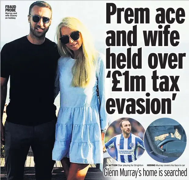  ??  ?? FRAUD PROBE Murray and wife Stacey on holiday