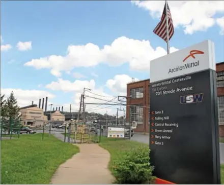  ?? DIGITAL FIRST MEDIA FILE PHOTO ?? The ArcelorMit­tal plant in Coatesvill­e is seen on Aug. 28, 2012. ArcelorMit­tal will be shutting down its Conshohock­en rolling mill and the work will be transferre­d to the Coatesvill­e plant, company officials say.