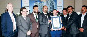  ?? — Supplied photo ?? David Gangell, UAE general manager of Unibeton Ready Mix; Ayman Bustami, senior vice-president of Unibeton Ready Mix; Nawas. K.P., director, Western Internatio­nal Group; Nizar. T.N. Niranjan Amar Mandhian, director, Business Developmen­t, Chawla...