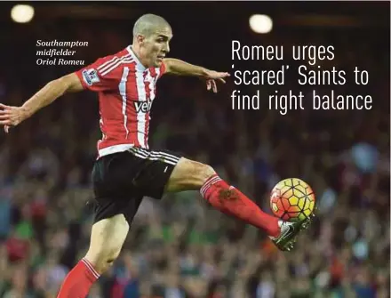  ??  ?? Southampto­n midfielder Oriol Romeu