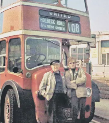  ??  ?? Keith and driver Jim Sweeting at the Corner Cafe in the spring of 1969.