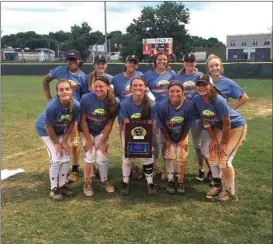  ??  ?? The Fury Platinum recently won the ASA Tennessee state championsh­ip at Warner Park. Players are (from left, front) Allison Farr, Lilly Holston, Maddie Clark, Abby McNamara, Taylor Sanders; back: Kalei Harding, Laney Harris, Sydney White, Brinkley Yevak, Gracie Lusk and Kaylan Cole. (Contribute­d photo)