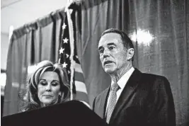  ?? JOHN NORMILE/GETTY ?? Rep. Chris Collins, R-N.Y., holds a news conference Wednesday in response to his arrest.