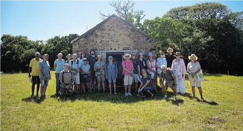  ?? Picture: SIBULELE MTONGANA ?? ON A WALK THROUGH THE PAST: Group of people from Port Alfred, Bathurst and Makhanda were part of the Valentine’s historical trail walk in Bathurst at the weekend.