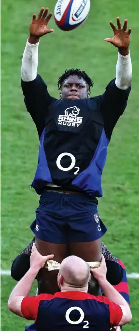  ??  ?? Rising to the top: Itoje works on his line-out jumping
GETTY IMAGES