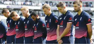  ??  ?? Showing respect: Players paid tribute to Monday’s terror attack victims