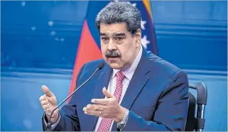  ?? RAYNER PEÑA / EFE ?? Postura. Nicolás Maduro pone las cartas sobre la mesa a la oposición para los futuros comicios de su país.
