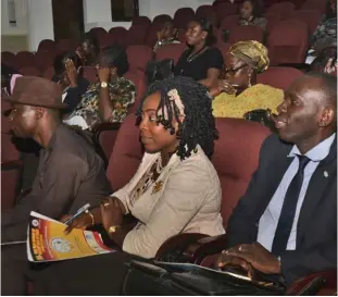  ??  ?? R-L: Mr. Adu; Mrs. Iloh; Mr. Kingsley Anaroke, at the event