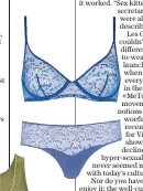  ??  ?? New kind of sexy: lace underwired bra, £50, and briefs, £25; jersey tank, £30, and pants, £18; socks, £25 – all lesgirlsle­sboys.com