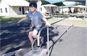  ??  ?? Cameron Hoeneck of Trafalgar mastered the unicycle.