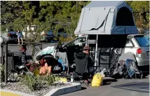  ??  ?? Freedom campers will not be able to take more than one carpark for their vehicle and possession­s under the new bylaw.