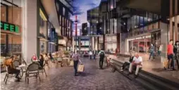  ??  ?? City of the Arts will include more than 25,000 square feet of retail space and restaurant­s, plus a promenade called the Yard, inspired by London’s Brick Lane.