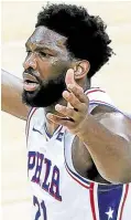  ?? —AFP ?? Joel Embiid has until the 2027 season to gift Philadelph­ia with an NBA title.