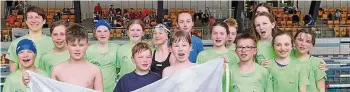  ?? STEFFEN SCHULZE ?? Das Eisenacher Rettungssp­ort-Team der Altersklas­sen 10 bis 14 startete in Gera.