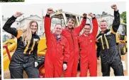  ?? ?? WE DIG IT!: Drivers, from left, Georgina Williams, Julian Carder, Andy Mcleod, Matt Lucas and Dan Potter.