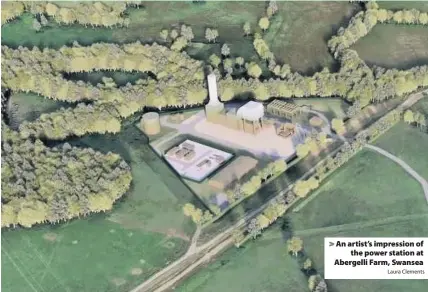  ?? Laura Clements ?? > An artist’s impression of the power station at Abergelli Farm, Swansea