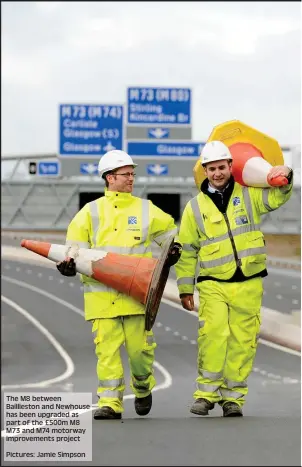  ??  ?? The M8 between Bailliesto­n and Newhouse has been upgraded as part of the £500m M8 M73 and M74 motorway improvemen­ts project Pictures: Jamie Simpson