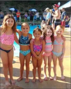  ?? SUBMITTED PHOTO ?? The lazy, hazy days of summer 2018 may be quickly slipping by, but not the fond memories. The Rose Tree Woods Swim Club in Broomall held their Annual Membership Appreciati­on Day this summer, with Community business support. Prizes, games, and free food made for a fun and memorable day. Pictured are the first place winners of the event’s pirate boat competitio­n, left to right, Samantha Deets, Mariah Gonzalez, Sierra Gonzalez, Cara Moran and McKayla Collins.