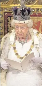  ??  ?? > The Queen delivers last year’s Queen’s Speech